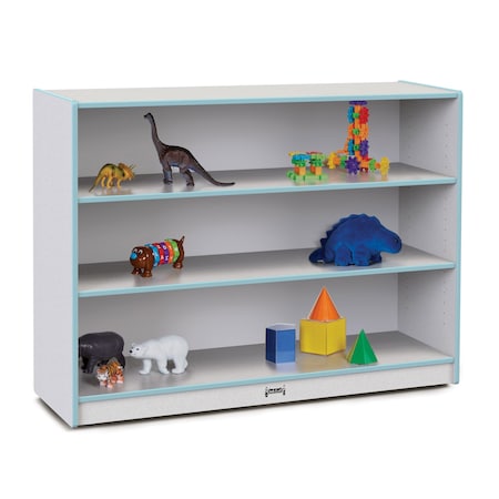 Jonti-Craft Rainbow Accents Super-Sized Adjustable Mobile Straight-Shelf, Coastal Blue 26932JCWW131